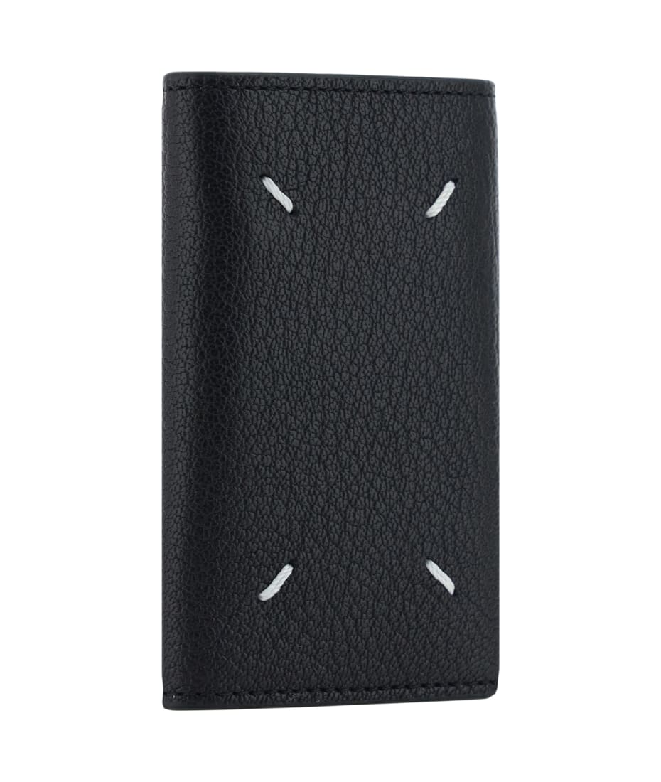 【Maison Margiela】 RECTANGULAR KEYRING Maison Margiela four-stitch Leather Keyring | Black | FARFETCH