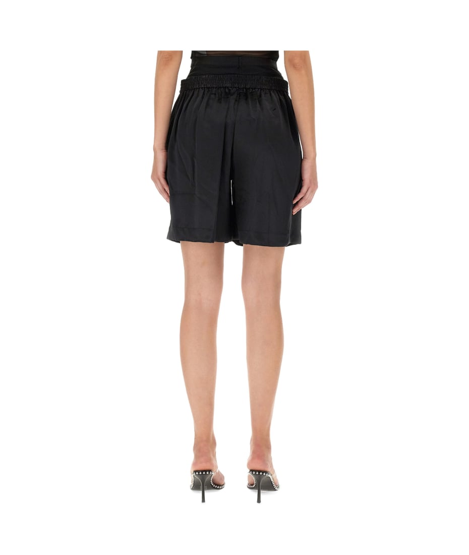 【関税&送料込】Alexander Wang Layered Boxer Shorts Alexander Wang Layered silk-charmeuse Boxer Shorts | Black