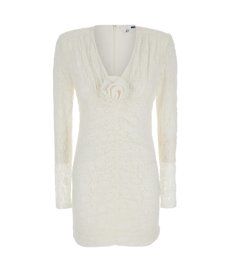Rotate by Birger Christensen Lace Mini Dress With Removable Flower Detail |  italist, ALWAYS LIKE A SALE