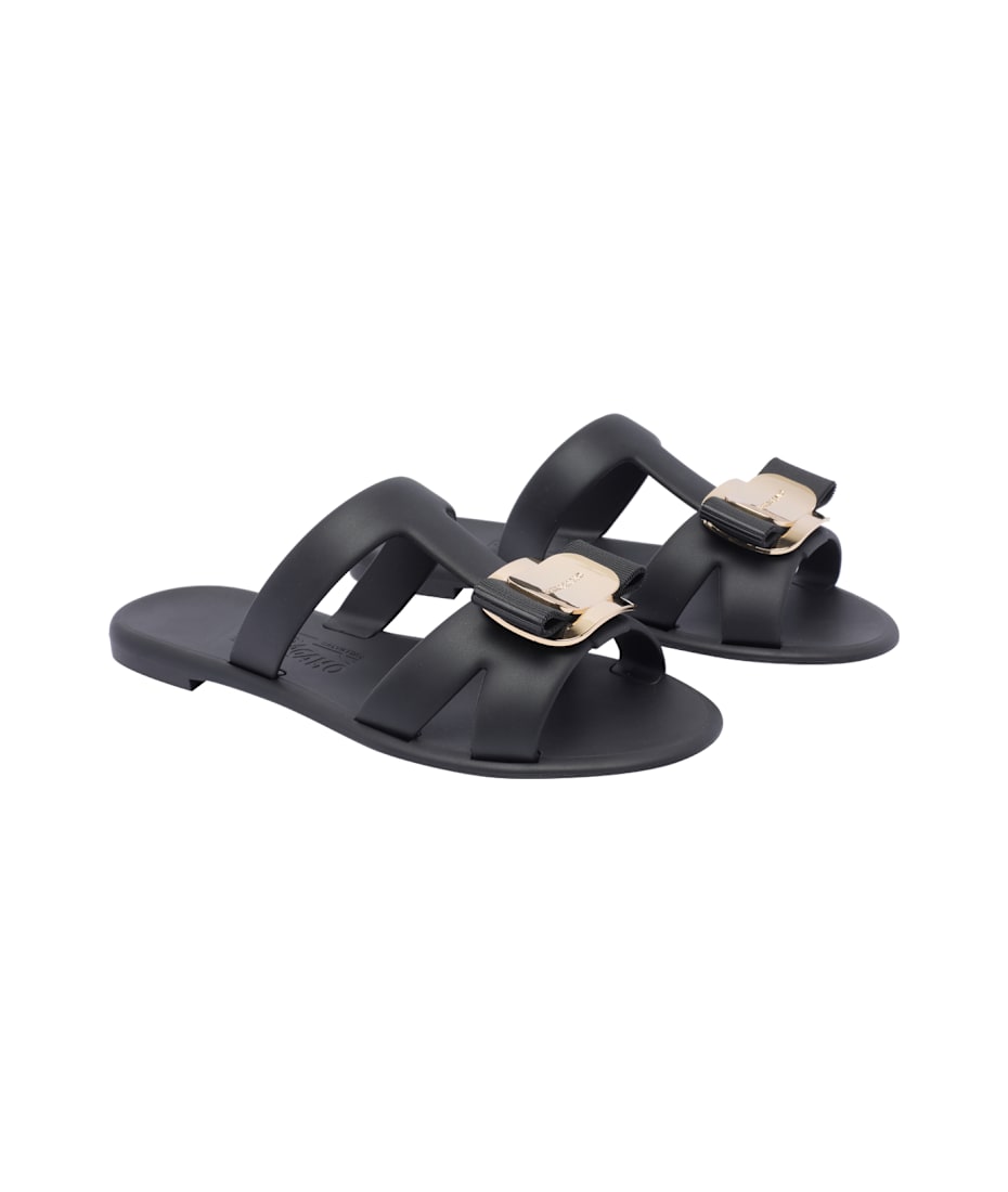 Ferragamo New Vara Plate Slides | italist
