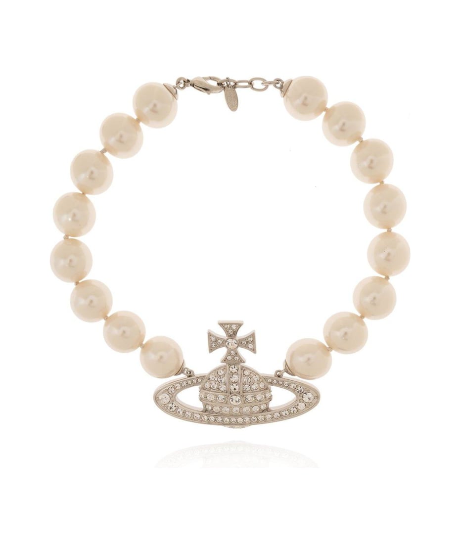 Vivienne Westwood Orb Plaque Pearl Necklace | italist