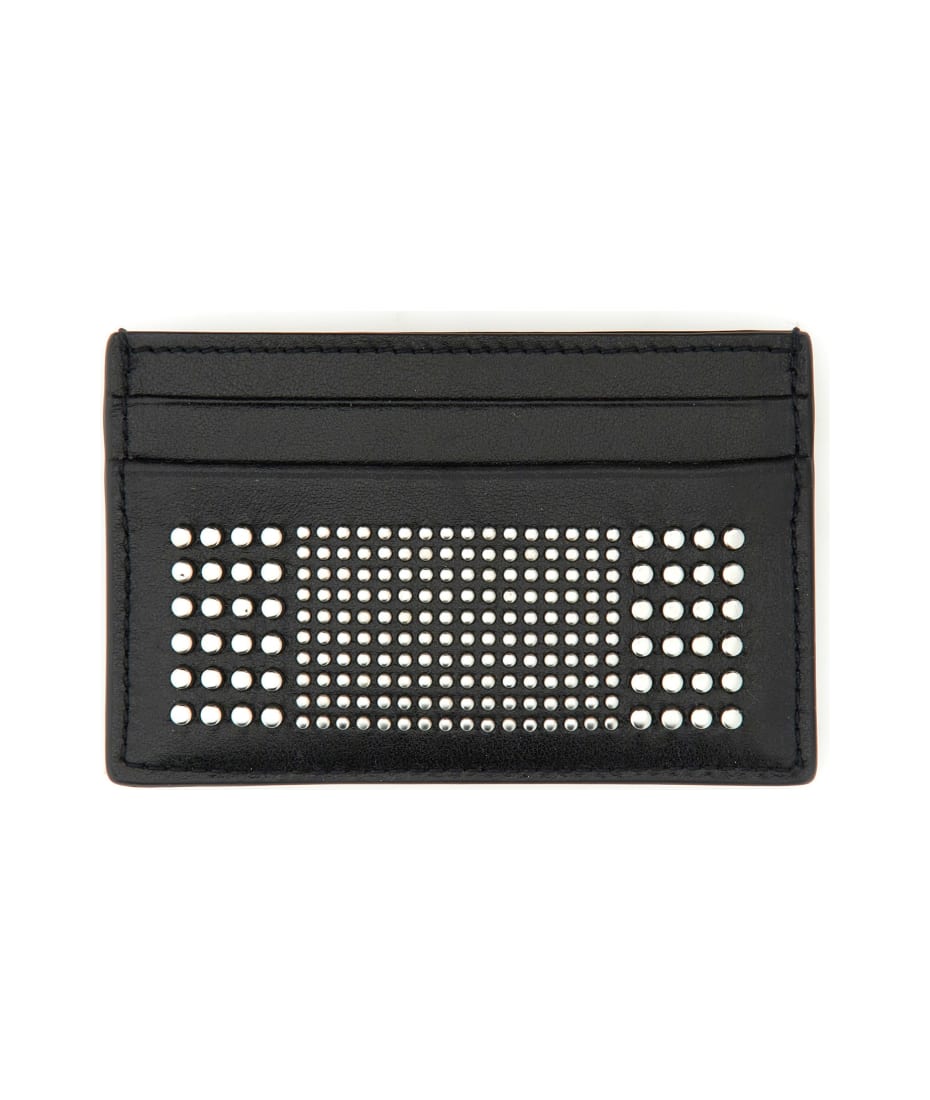 Alexander McQueen Leather Card Holder With Studs - Black