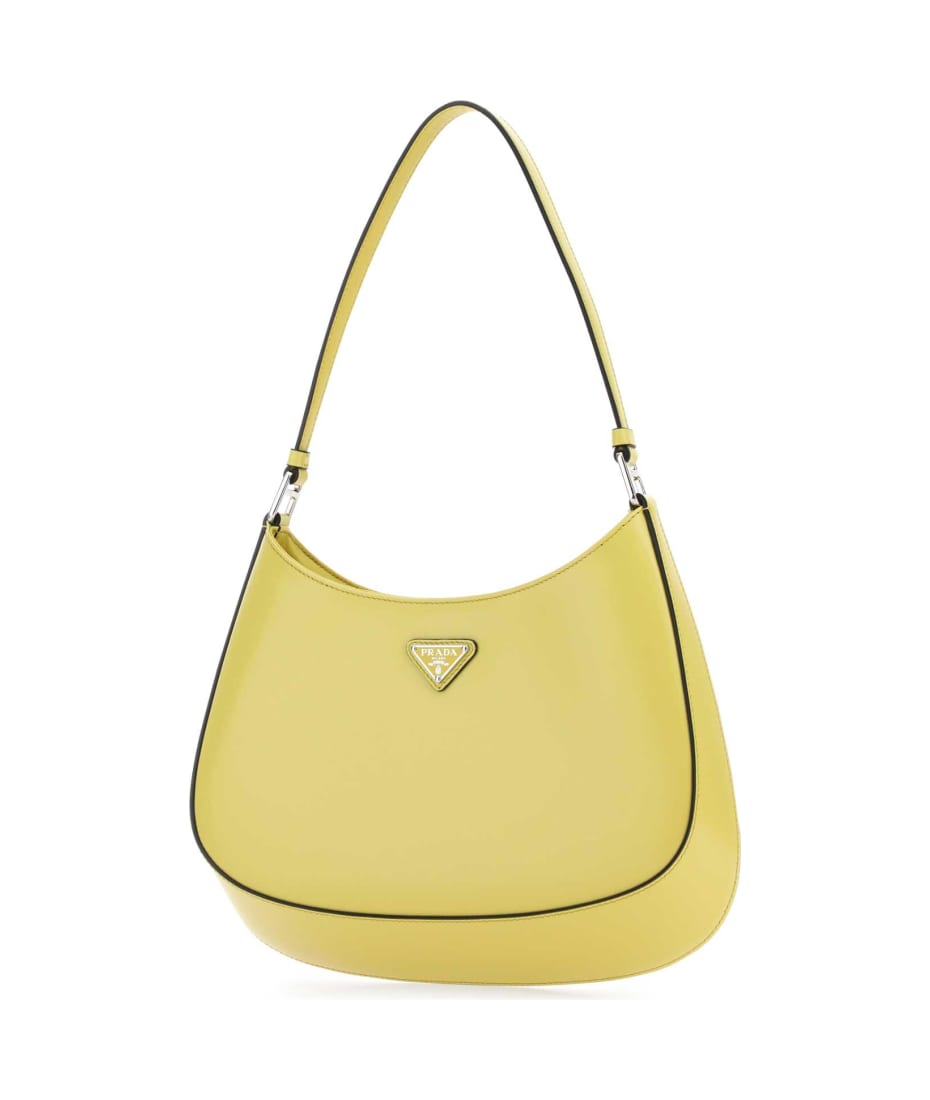 Prada Yellow Leather Cleo Shoulder Bag - Yellow