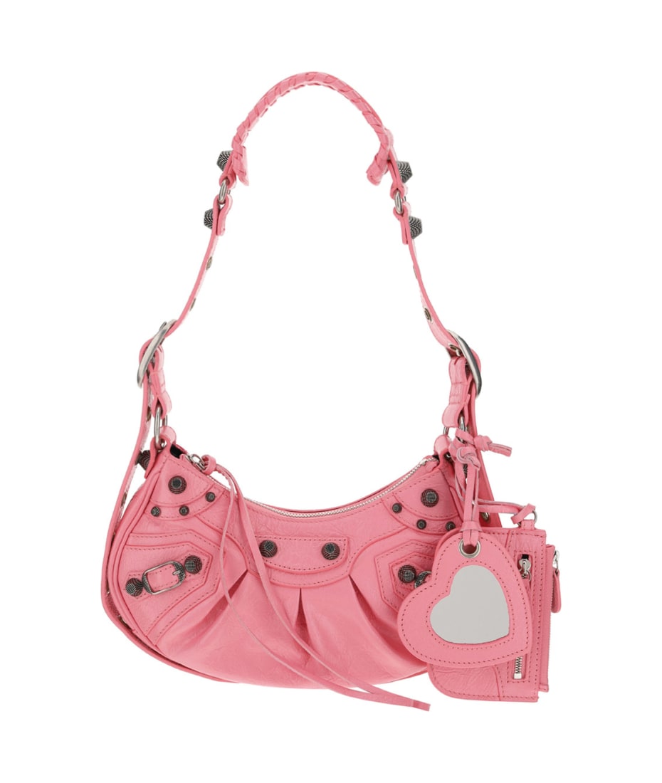 Balenciaga Small Neo Cagole Leather Shoulder Bag in Sweet Pink