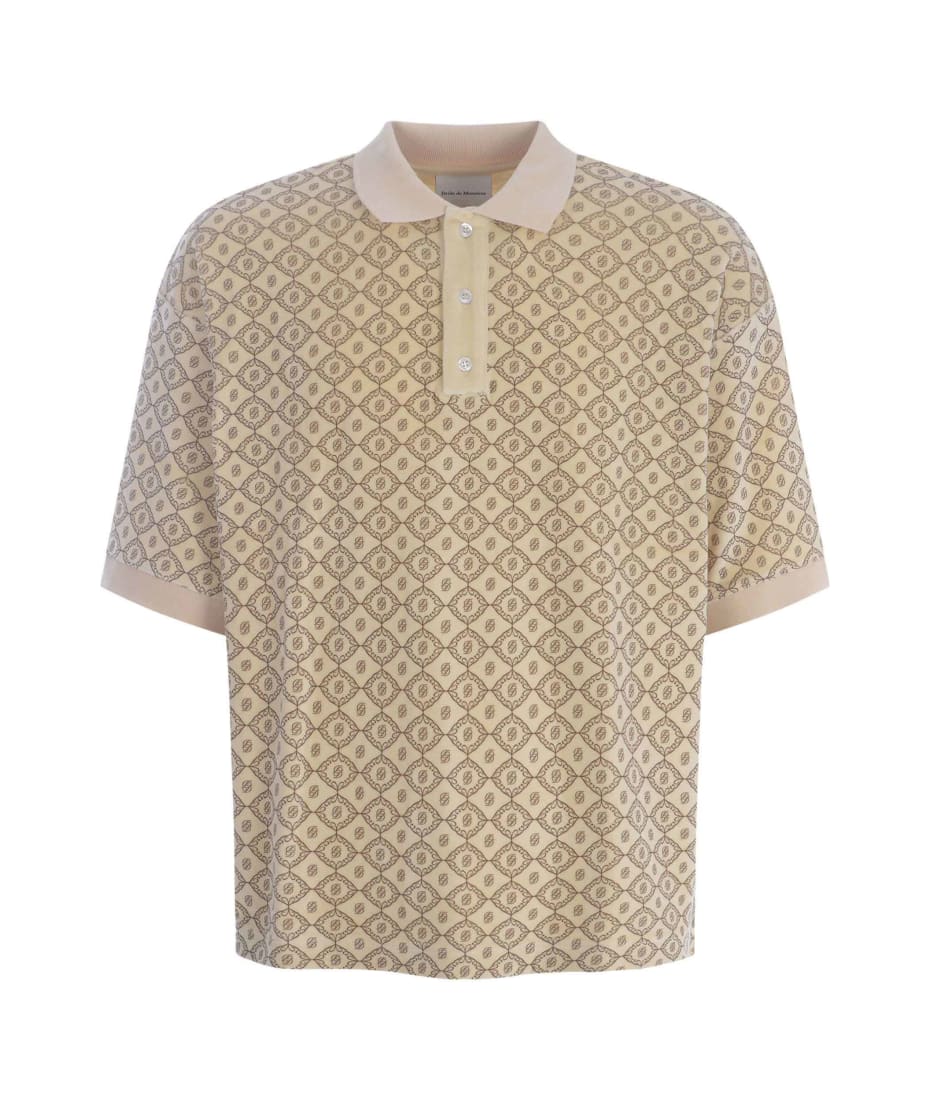 Drôle De Monsieur Le Polo Monogram Cotton-Velvet Polo Shirt - XL
