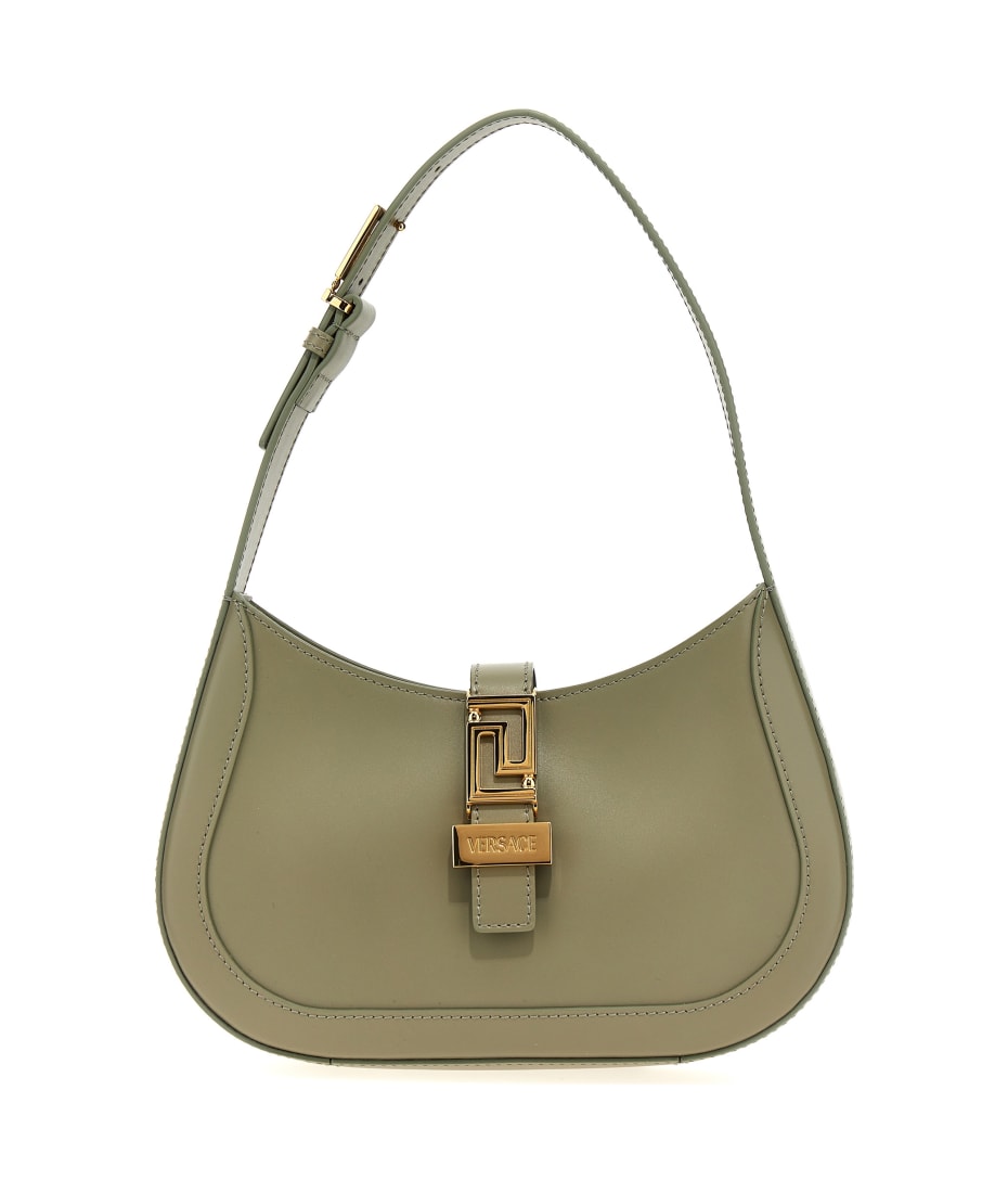Versace Small 'hobo Greca Goddess' Green Leather Bag Versace Small 'hobo Greca Goddess' Green Leather Bag