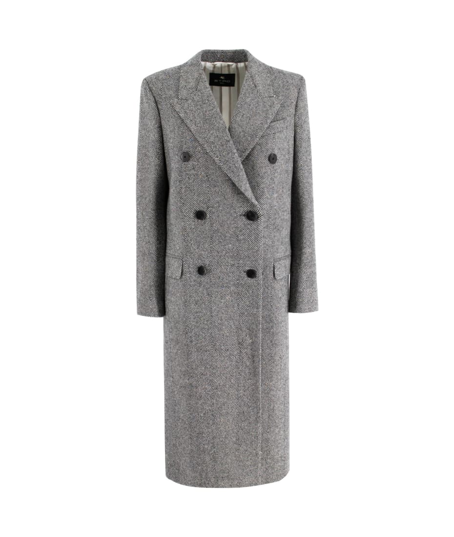 【送料&関税込】Etro Double-breasted Coat With Multicolor Mo Wool double-breasted coat - Women | MANGO China