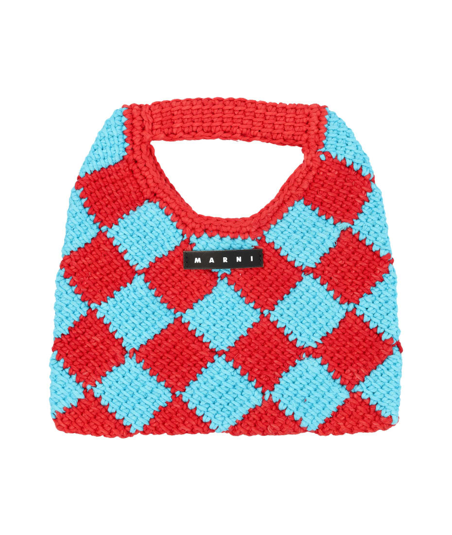 マルニ Diamond Crochet Bag MARNI KIDS MARNI Girls Diamond Crochet Bag in Blue (25cm