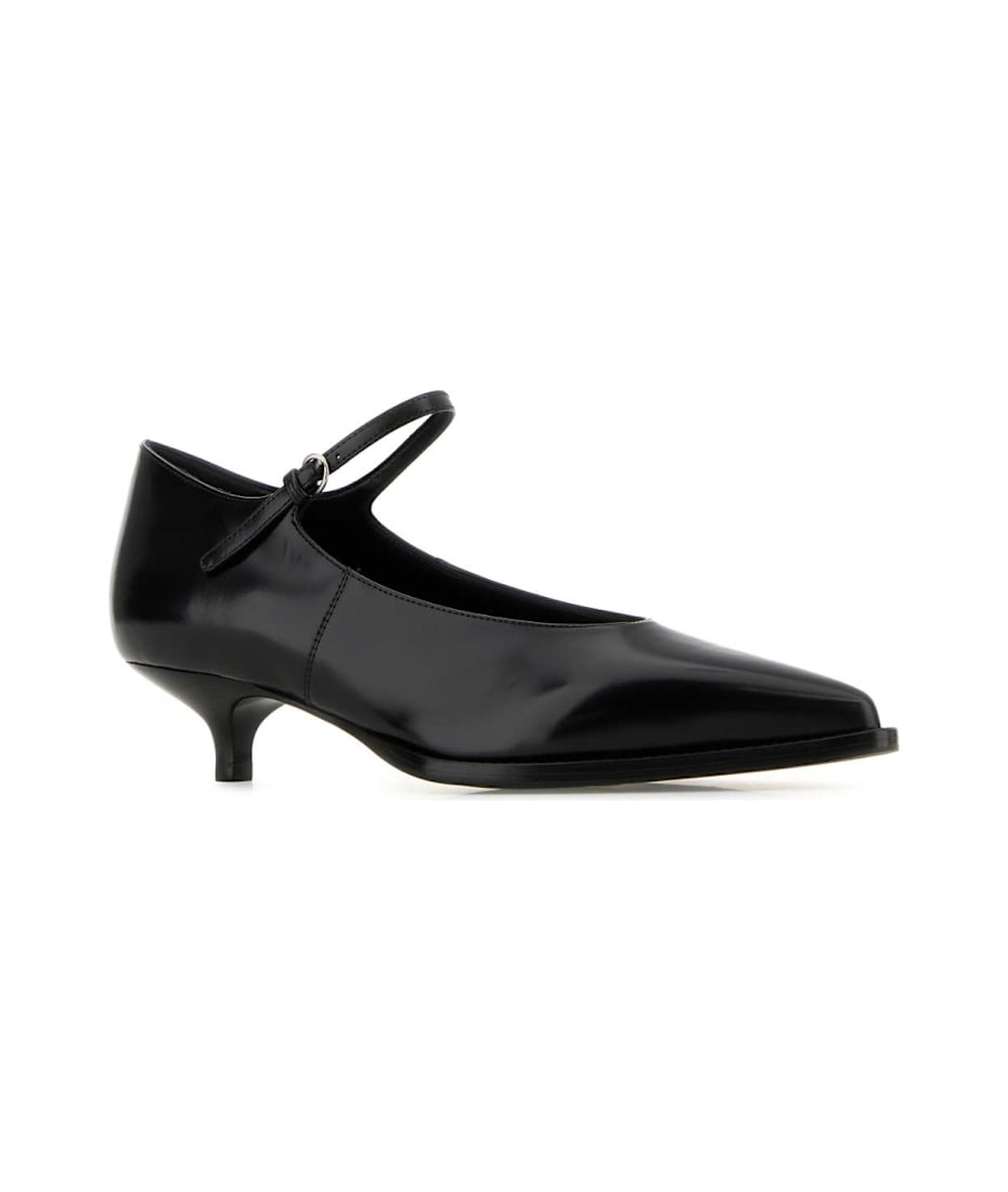 パンプス Miu Miu Black Canvas And Leather Pumps Miu Miu Black Leather Pumps | italist