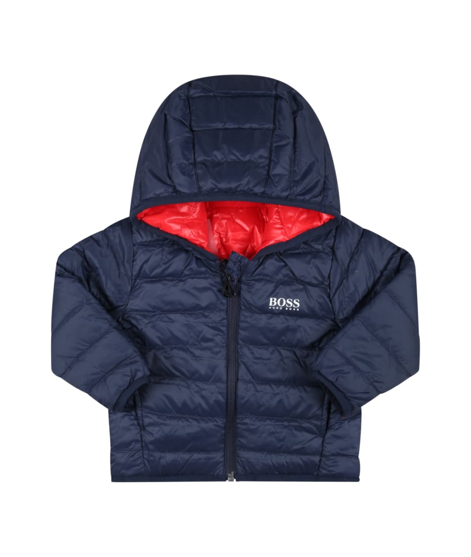 BOSS Boys Red Reversible Hooded Jacket