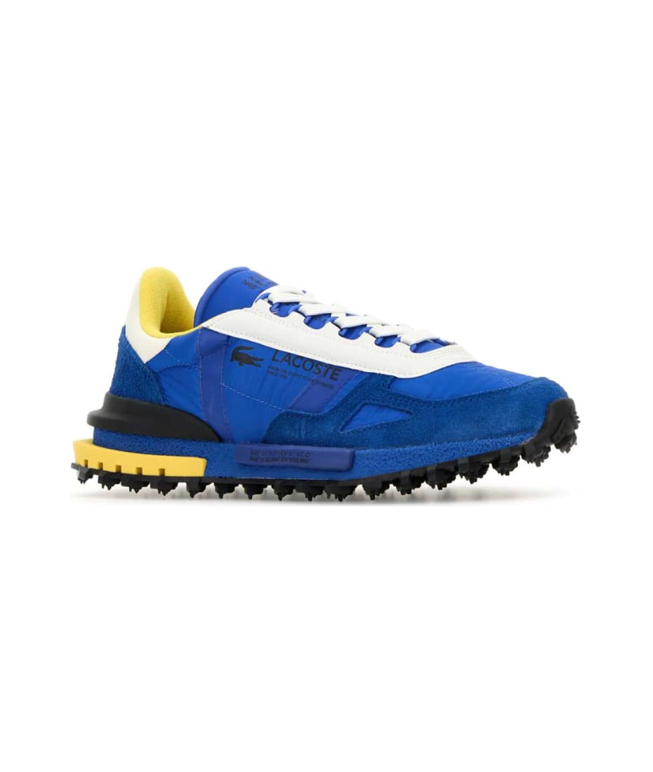 スニーカー LACOSTE Blue Fabric And Suede Elite Active Sneakers Lacoste Blue Fabric And Suede Elite Active Sneakers
