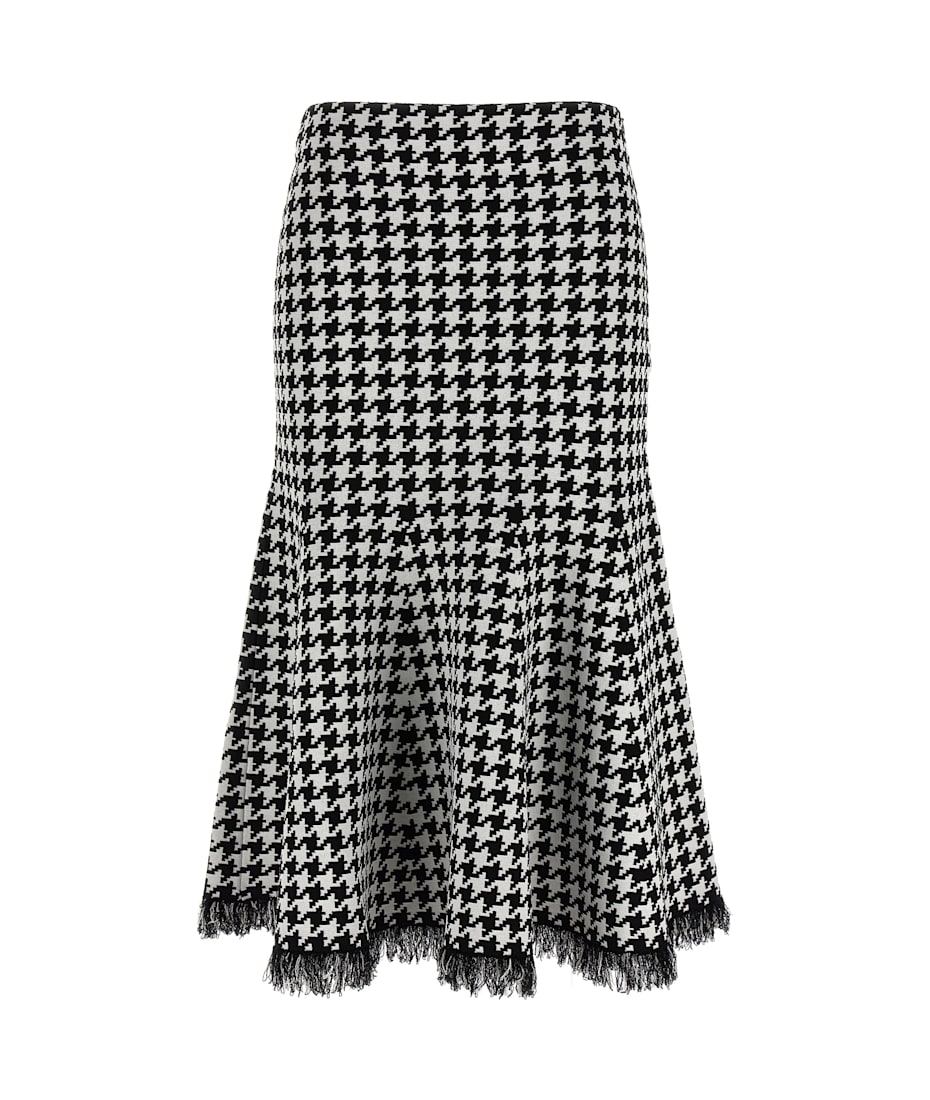 スカート alexander mcqueen SS25 Houndstooth skirt (829318Q1BDB 1080) Alexander McQueen Houndstooth Skirt | italist