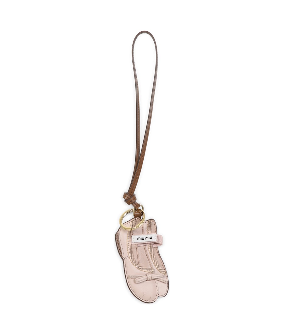 キーホルダー・キーリング Miu Miu Pastel Pink Leather Keyring Miu Miu Pastel Pink Leather Keyring | italist