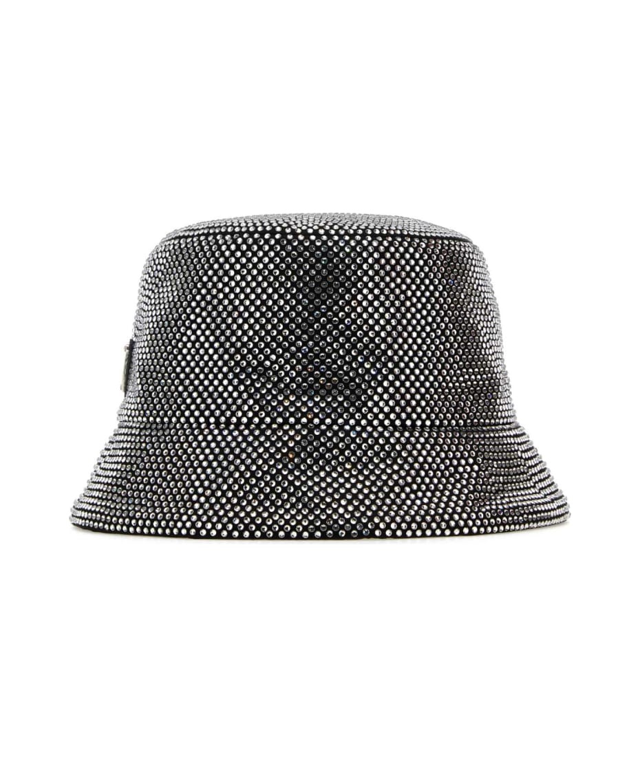 ハット PRADA EMBELLISHED FABRIC BUCKET HAT Prada Embellished Fabric Bucket Hat Silver - Women – LOZURI®