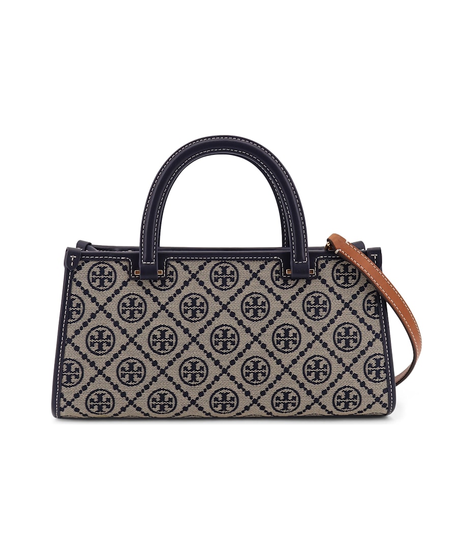 【関税&送料込】Tory Burch Leather And T Monogram Fabric Wal Tory Burch T Monogram E/w Fabric And Leather Bag | italist