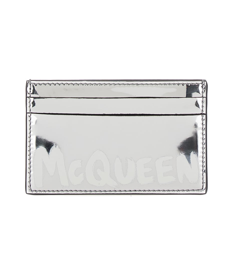 Alexander McQueen 'graffiti Mcqueen' Silver Card-holder With
