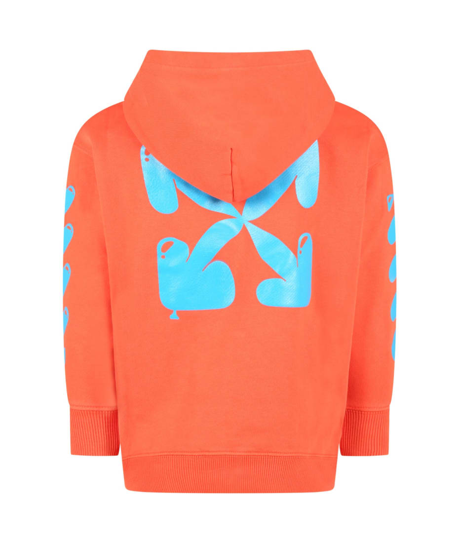 Kids Blue Helvetica Diag Hoodie by Off-White