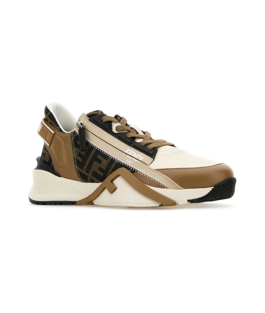 スニーカー Fendi Multicolor Leather And Jacquard Fendi Flow Sneakers Multicolor Leather And Jacquard Fendi Flow Sneakers