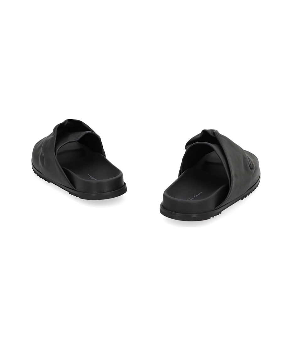 Rick Owens Mobius Leather Slides | italist