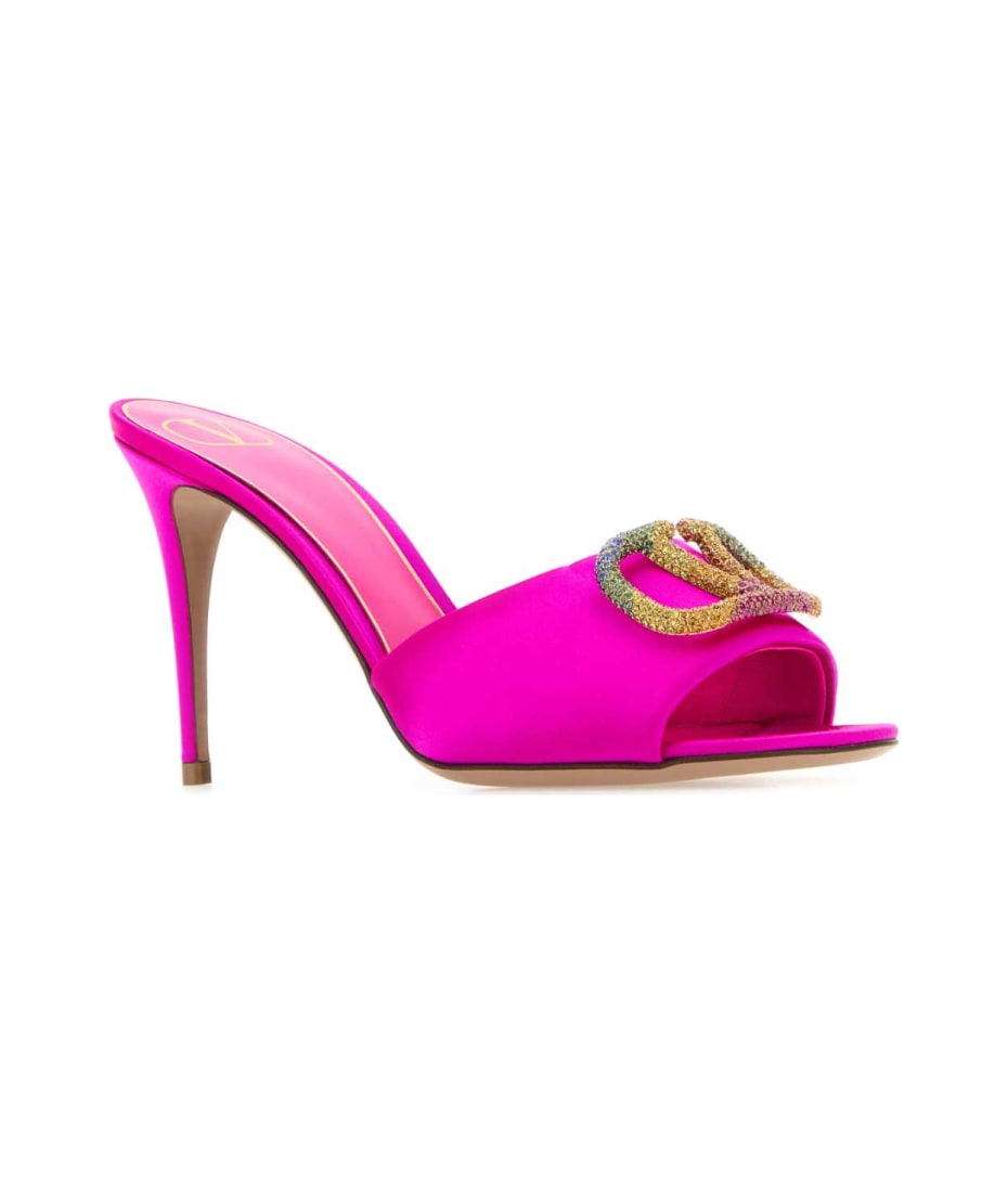 サンダル・ミュール Valentino Garavani Fuchsia Satin Escape Slippers Fuchsia Satin Valentino Garavani Escape Slippers | italist