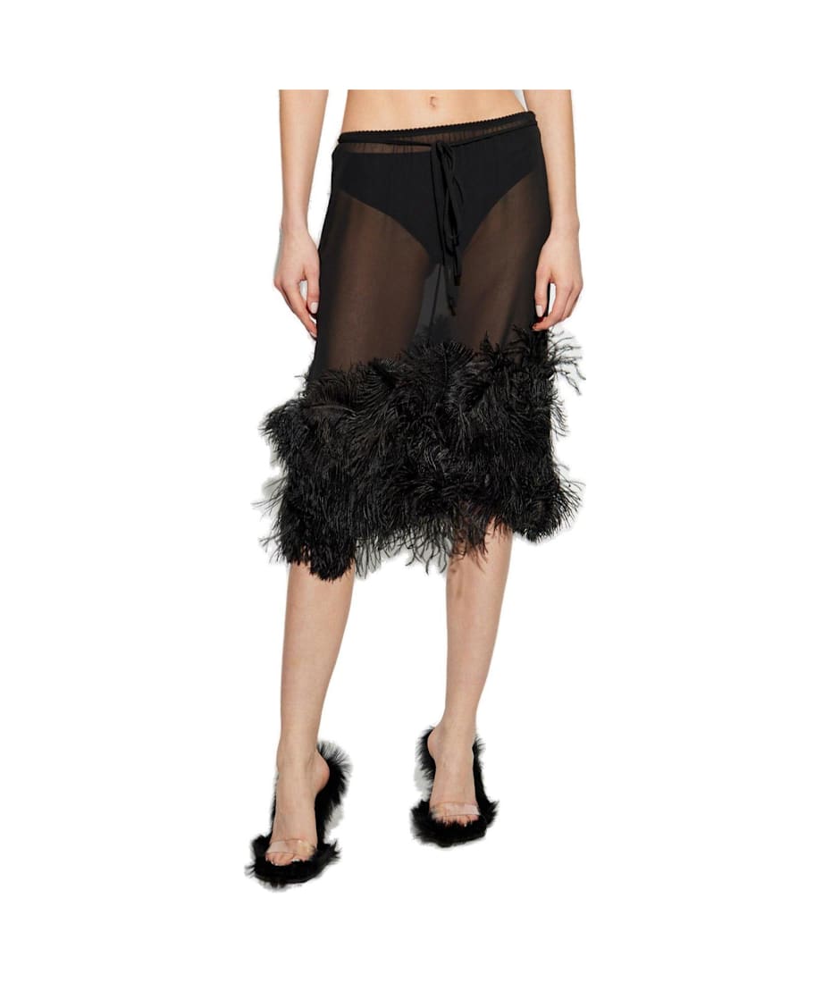The Attico Embroidered Midi Skirt | italist