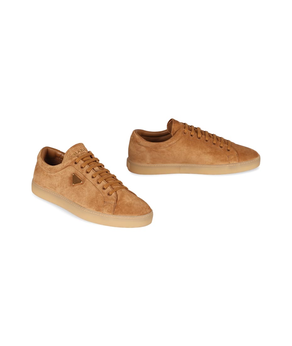 関税込！【PRADA】プラダ Suede Sneakers 2EE413FG001054F0401 Prada Downtown Suede Sneakers | Saks Fifth Avenue