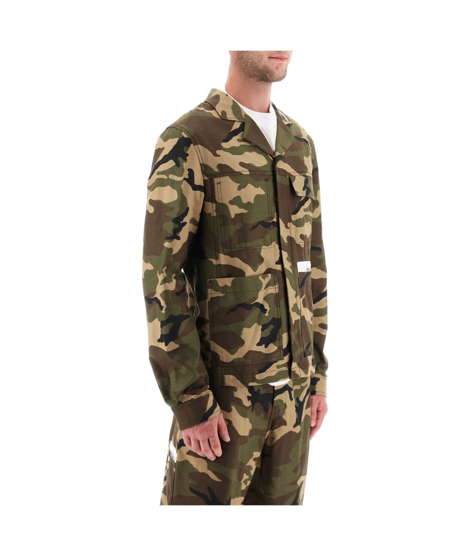 Palm Angels Camouflage Cotton Work Jacket