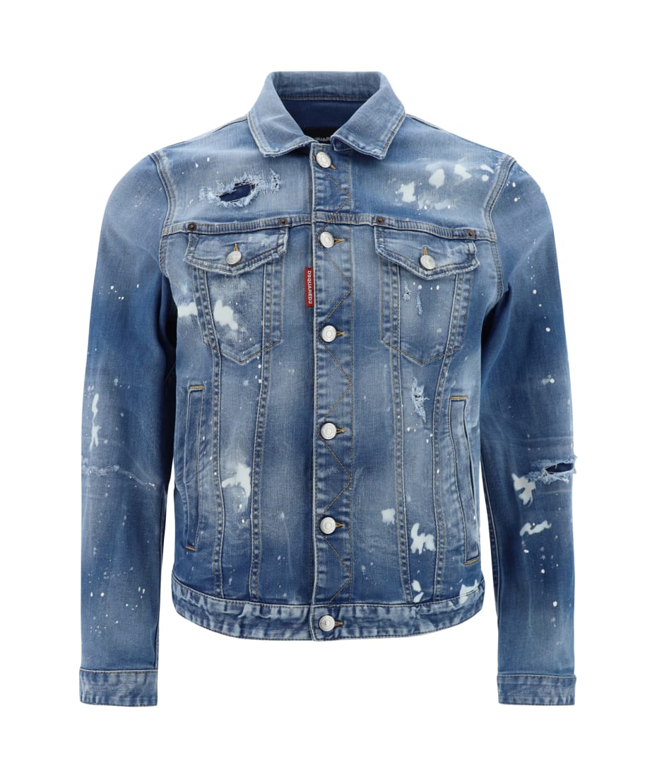 【送料&関税込】Dsquared2 Destroyed Denim Jacket Dsquared2 Dan Destroyed Denim Jacket | italist