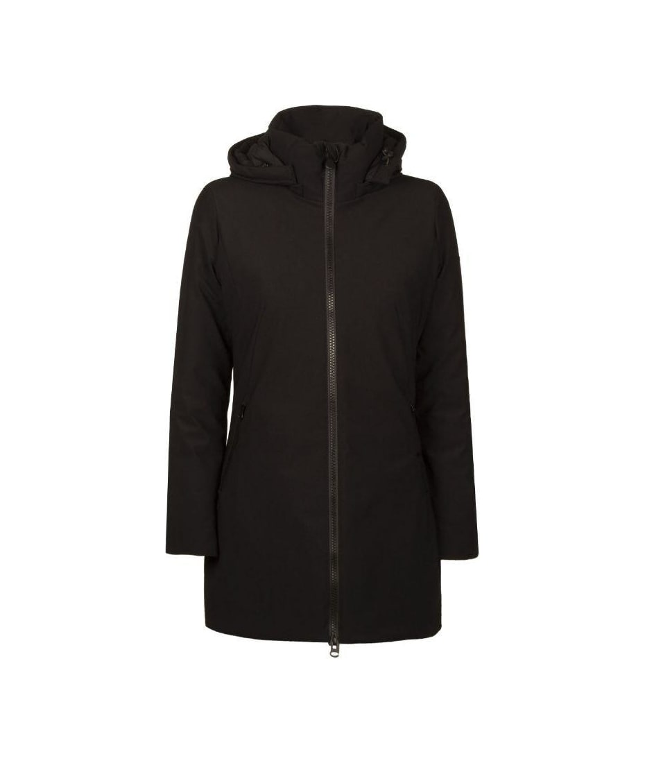 Save the Duck High-collar Hooded Coat - Black