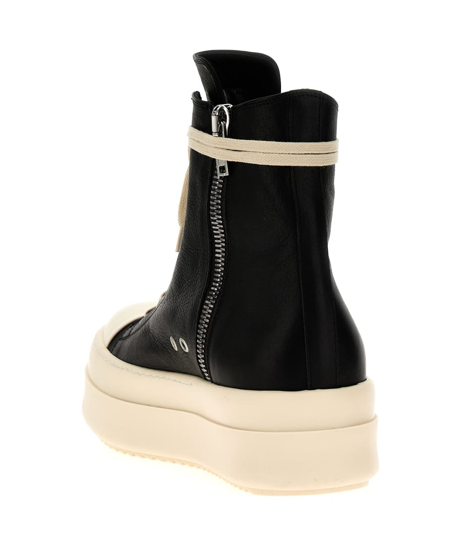 Bumper Leather High Top Sneakers in Black - Rick Owens