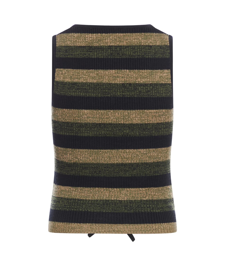 GANNI|VESTS (MINI RIBBED MERINO TIE TOP (K2291 999)) Ganni Mini Ribbed Merino Tie Top | italist