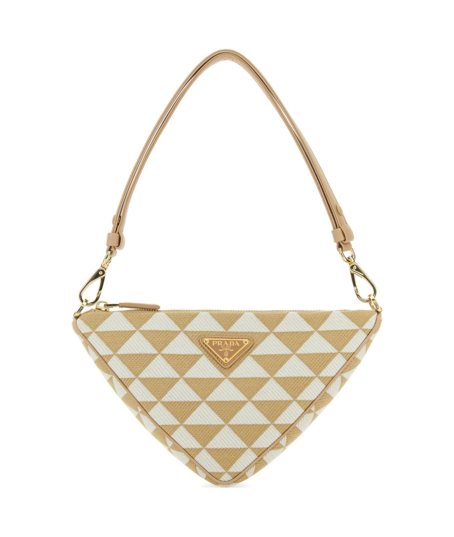 Prada Triangle Symbole Leather and fabric Mini Bag - New In Box