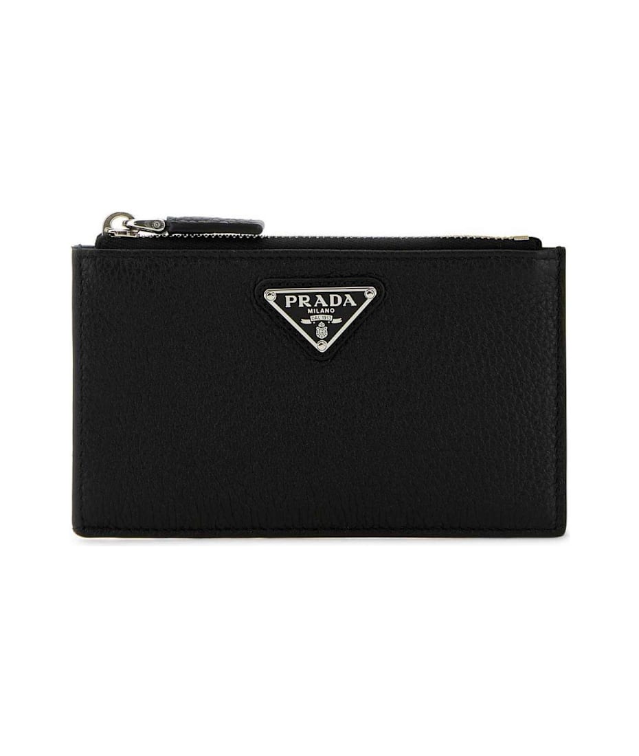 【関税&送料込み】Prada Logo-Plaque Grained Leather Wallet Prada Logo Plaque Zipped Wallet | italist