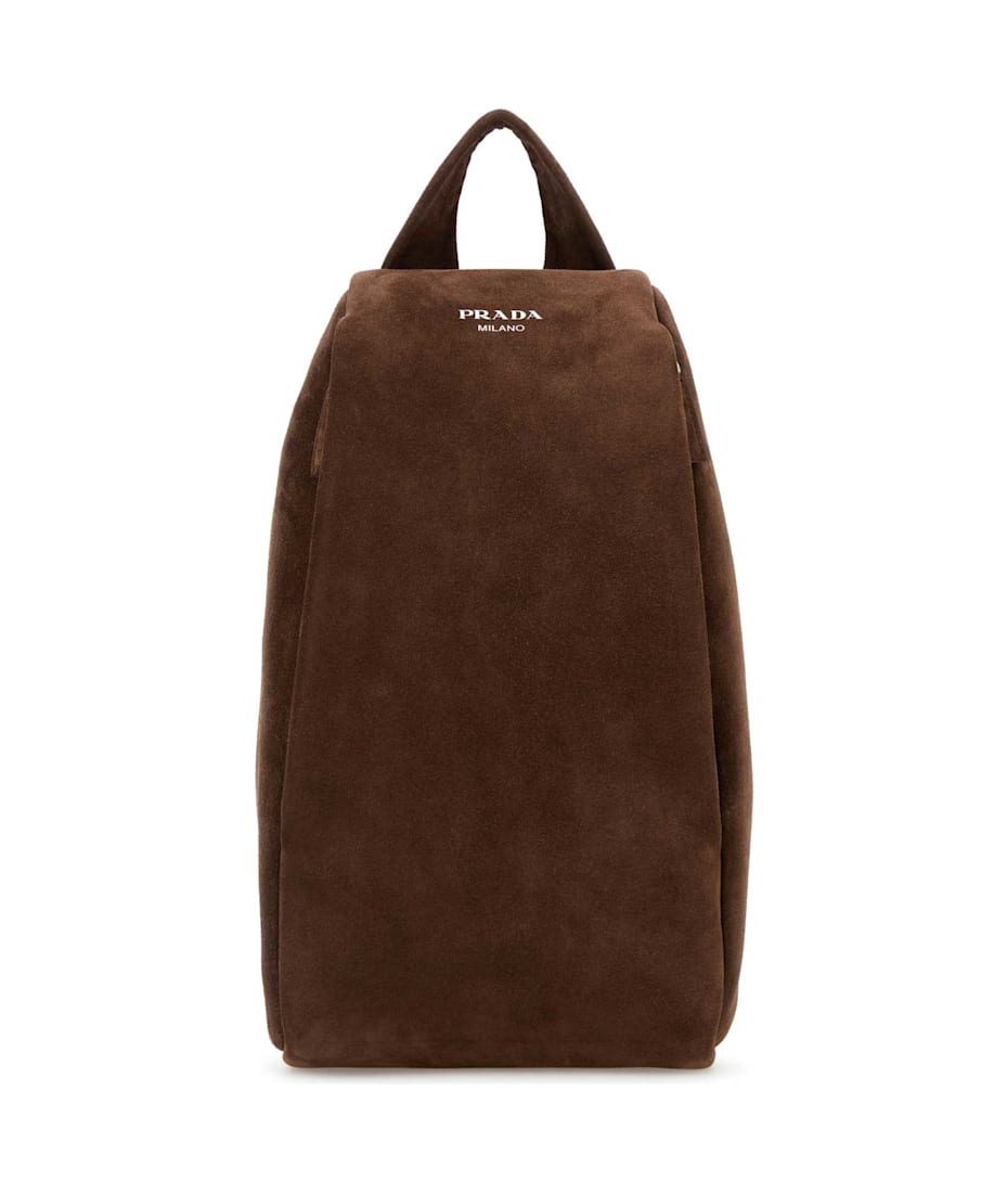Prada Brown Suede Backpack | italist