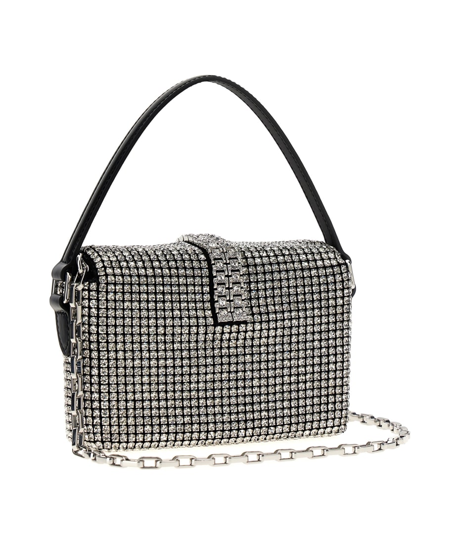 self-portrait PF25812SBLBLUE 関税送料込 self-portrait 'silver Rhinestone Chainmail Micro' Handbag