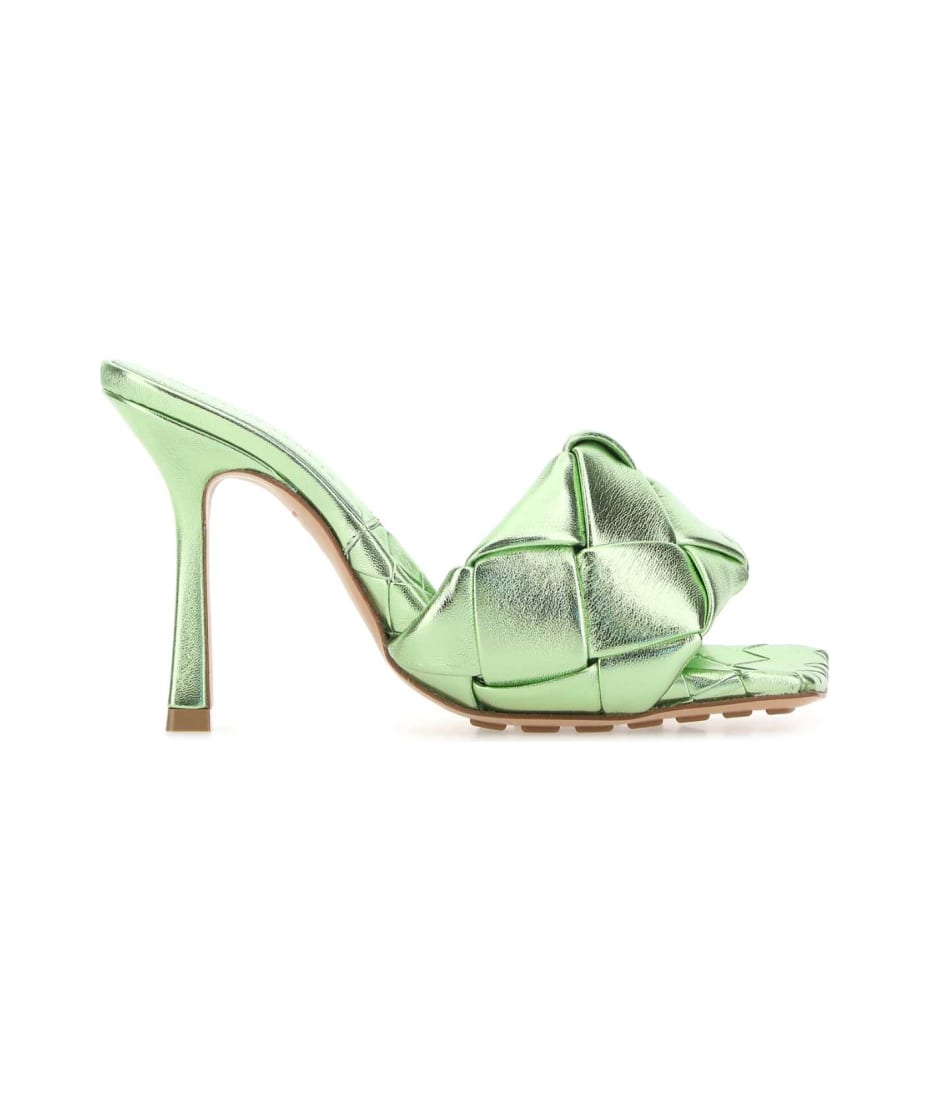 サンダル・ミュール Bottega Veneta Light green nappa leather Lido sandals Bottega Veneta Light Green Nappa Leather Lido Sandals