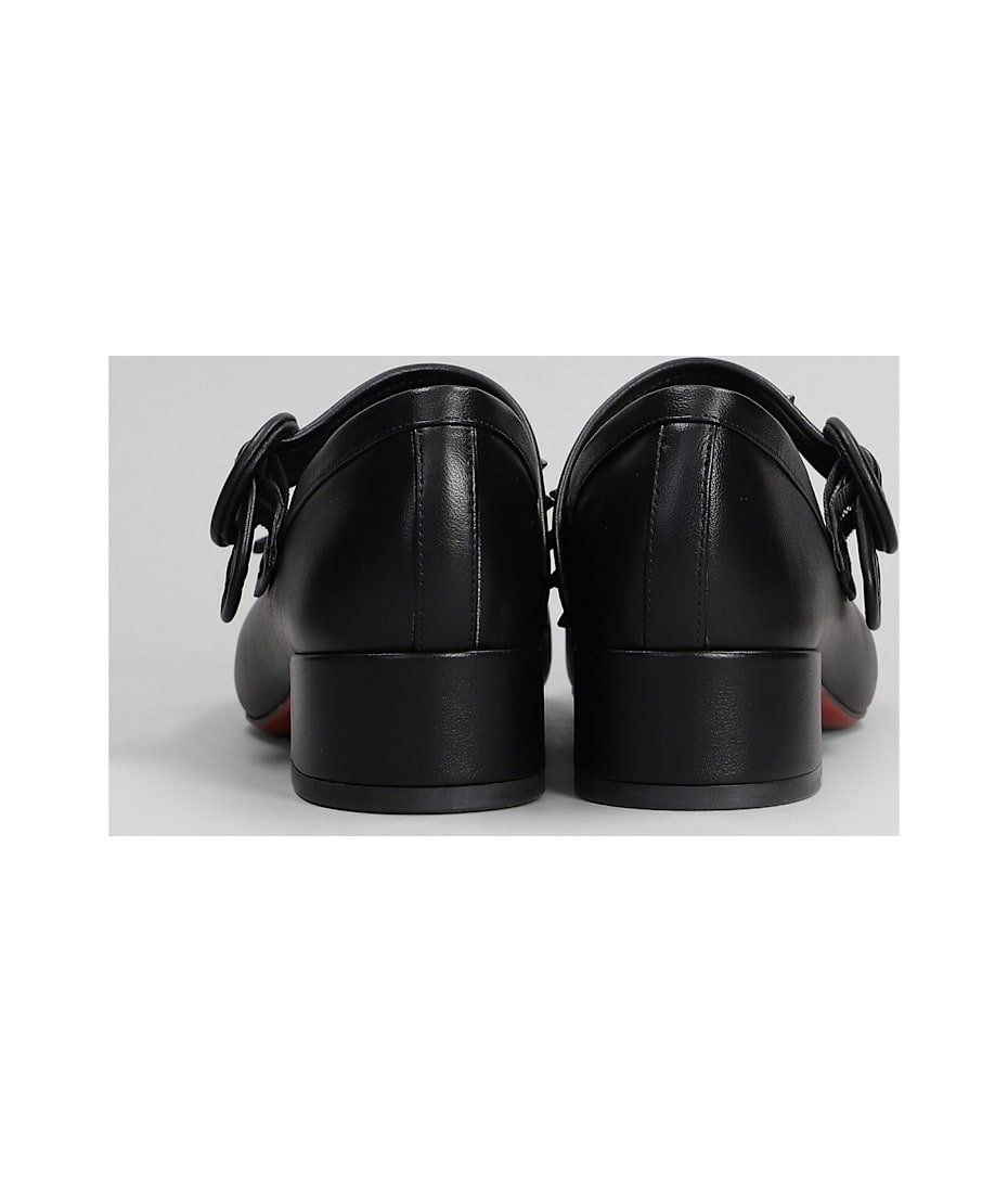 Mamastrapita Spike30 Ballet Flats In Black Leather