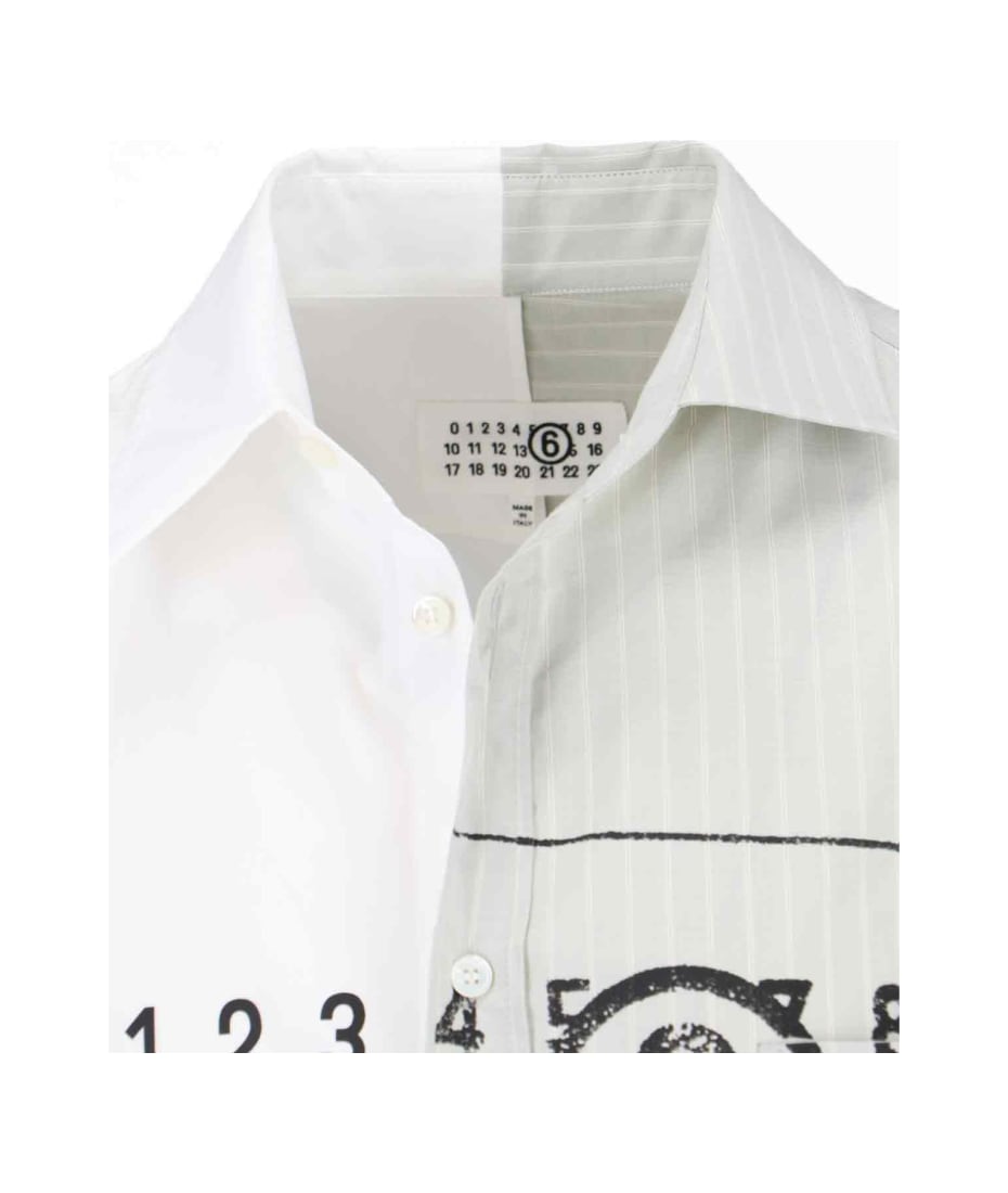 Tシャツ・カットソー MM6 Maison Margiela Asymmetric shirt (S52DT0042M35256 101) MM6 Maison Margiela Asymmetric Cotton Shirt | White | FARFETCH