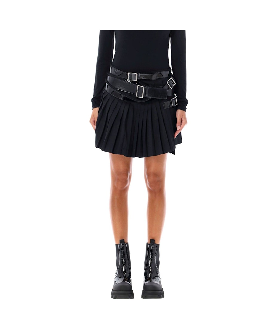 Junya Watanabe Belted Pleated Mini Skirt | italist
