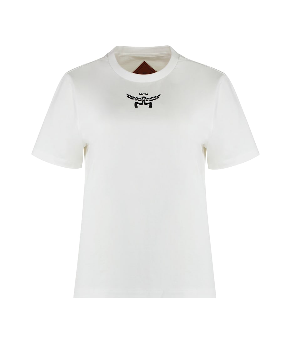 Tシャツ・カットソー MCM CREWNECK COTTON JERSEY T-SHIRT WITH LOGO PRINT Mcm Printed logo crew neck t-shirt | The Fashion Square