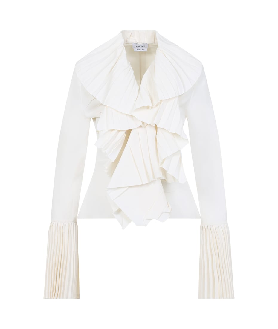 Alexander McQueen Asymmetric Ruffled T-shirt | Black | FARFETCH
