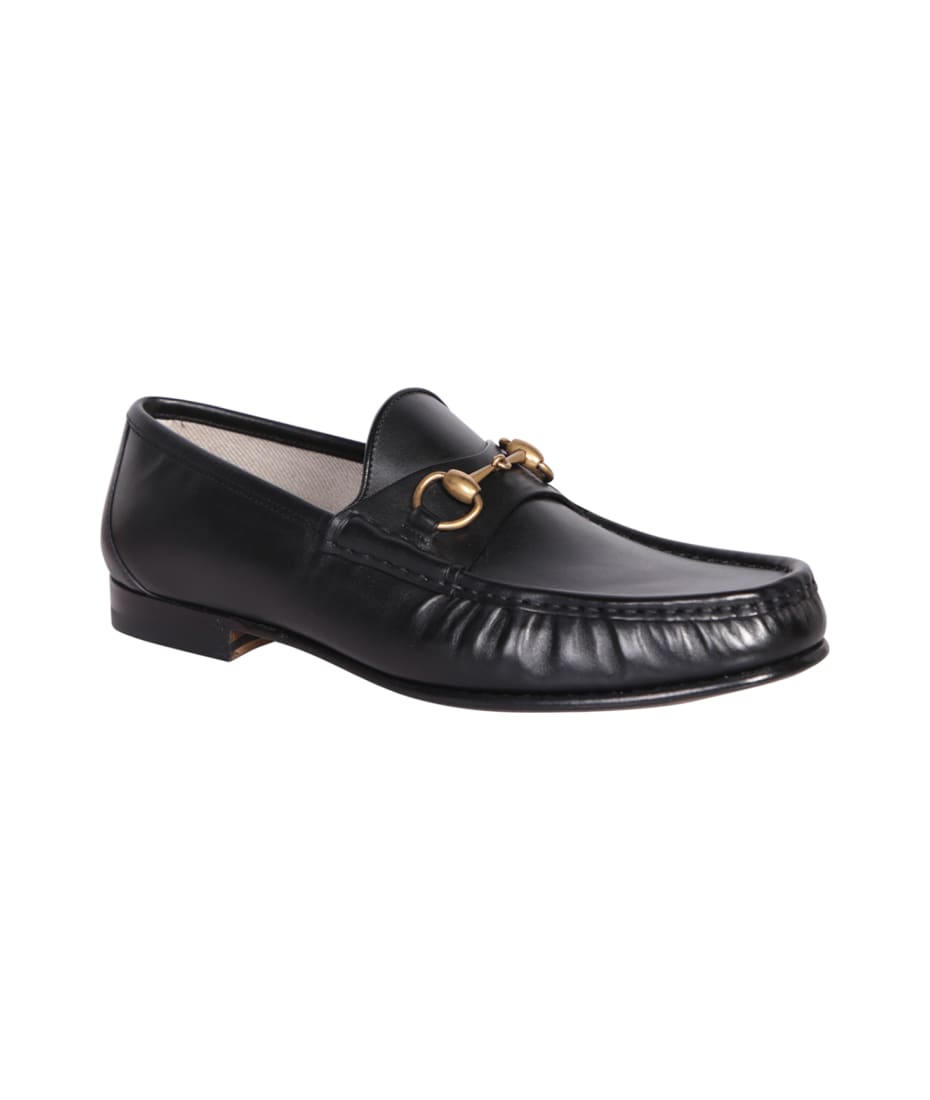 GUCCI ブラック レザー ローファー 厚底 スリッポン イタリア 本革 Gucci Black Leather Loafers | italist