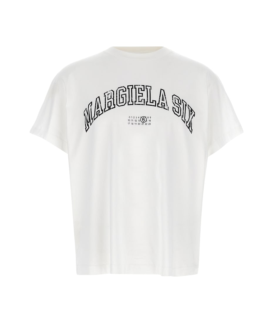 Tシャツ・カットソー MM6 Maison Margiela Logo print shirt (S62DT0034S47294 102) MM6 MAISON MARGIELA - Logo Print Cotton Jersey T-shirt MM6