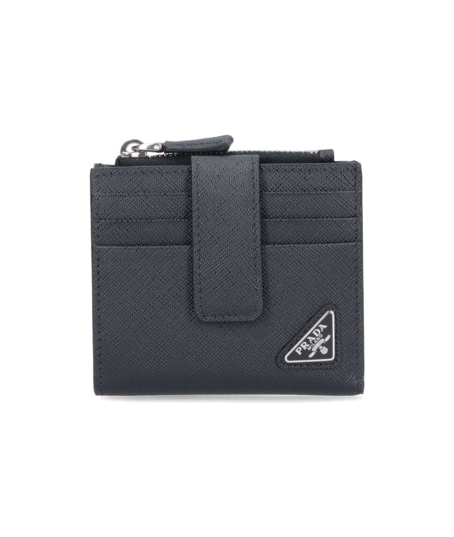 PRADA Logo-plaque saffiano leather card holder