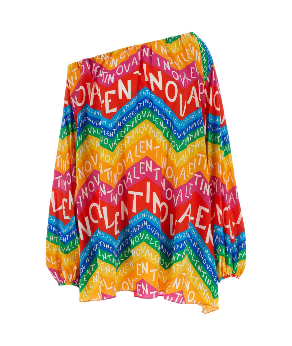 Printed Crepe Valentino Garavani Escape One-shoulder Mini