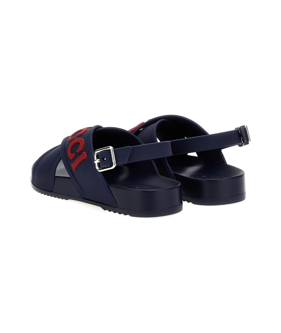 【関税込み】gucci LOGO EMBROIDERY SANDALS GUCCI LOGO APPLIQUE CROSSOVER CALFSKIN LEATHER SLINGBACK