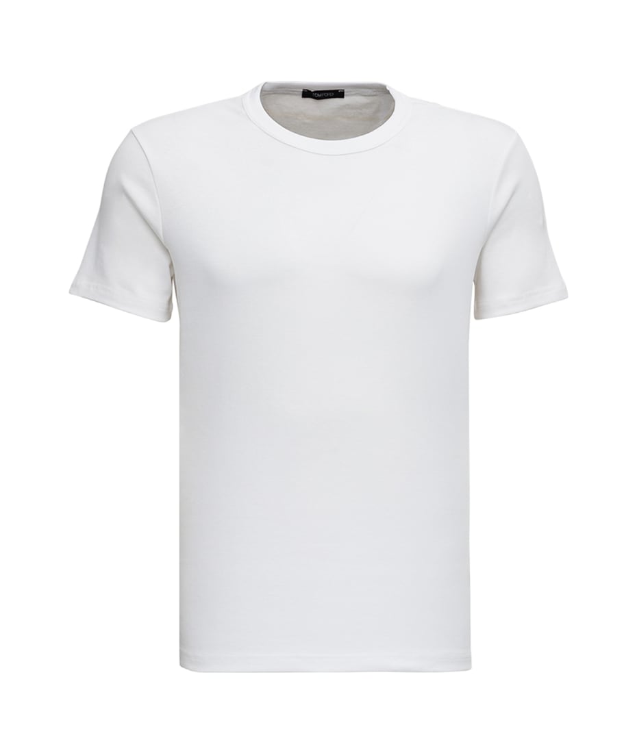 White Cotton Crew Neck T-shirt Man Tom Ford | italist, ALWAYS LIKE A SALE