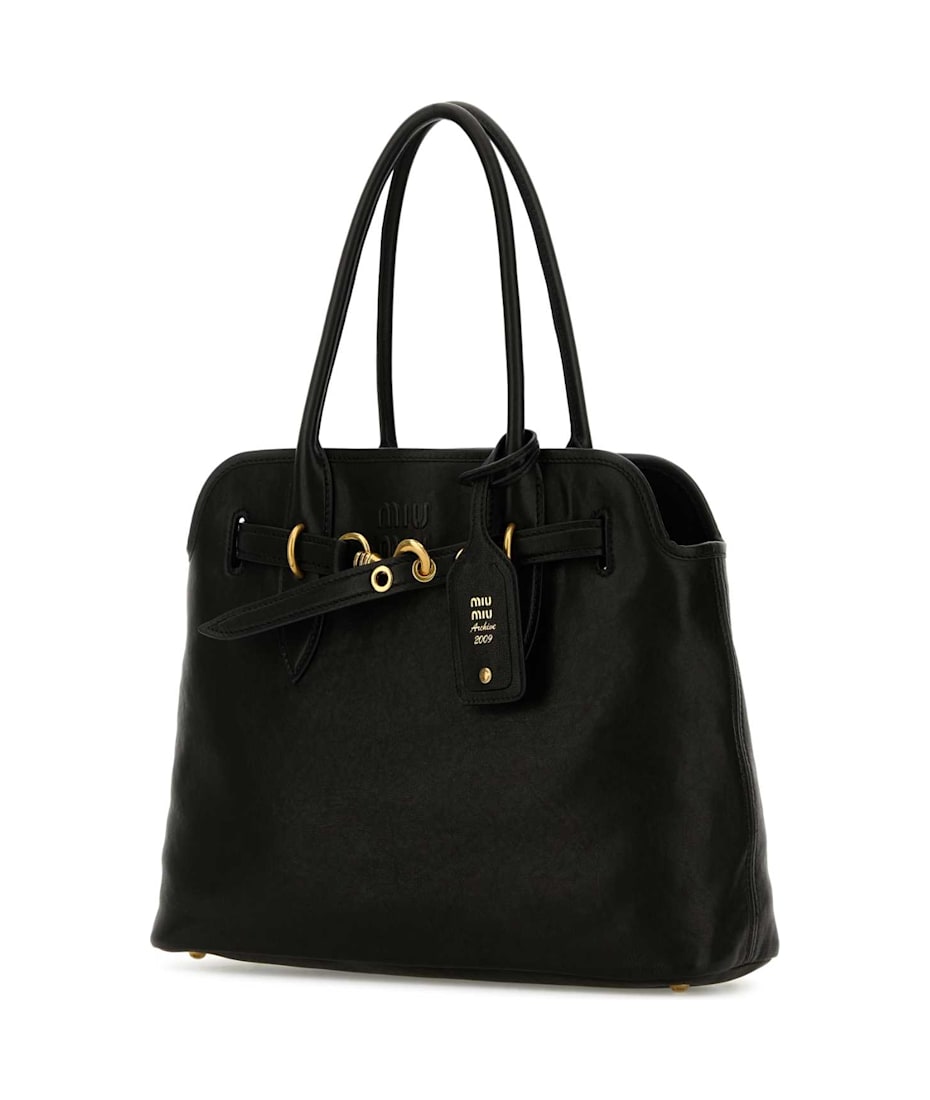 トートバッグ MIU MIU Black Nappa Leather Aventure Shopping Bag Black Aventure Nappa Leather Bag | Miu Miu