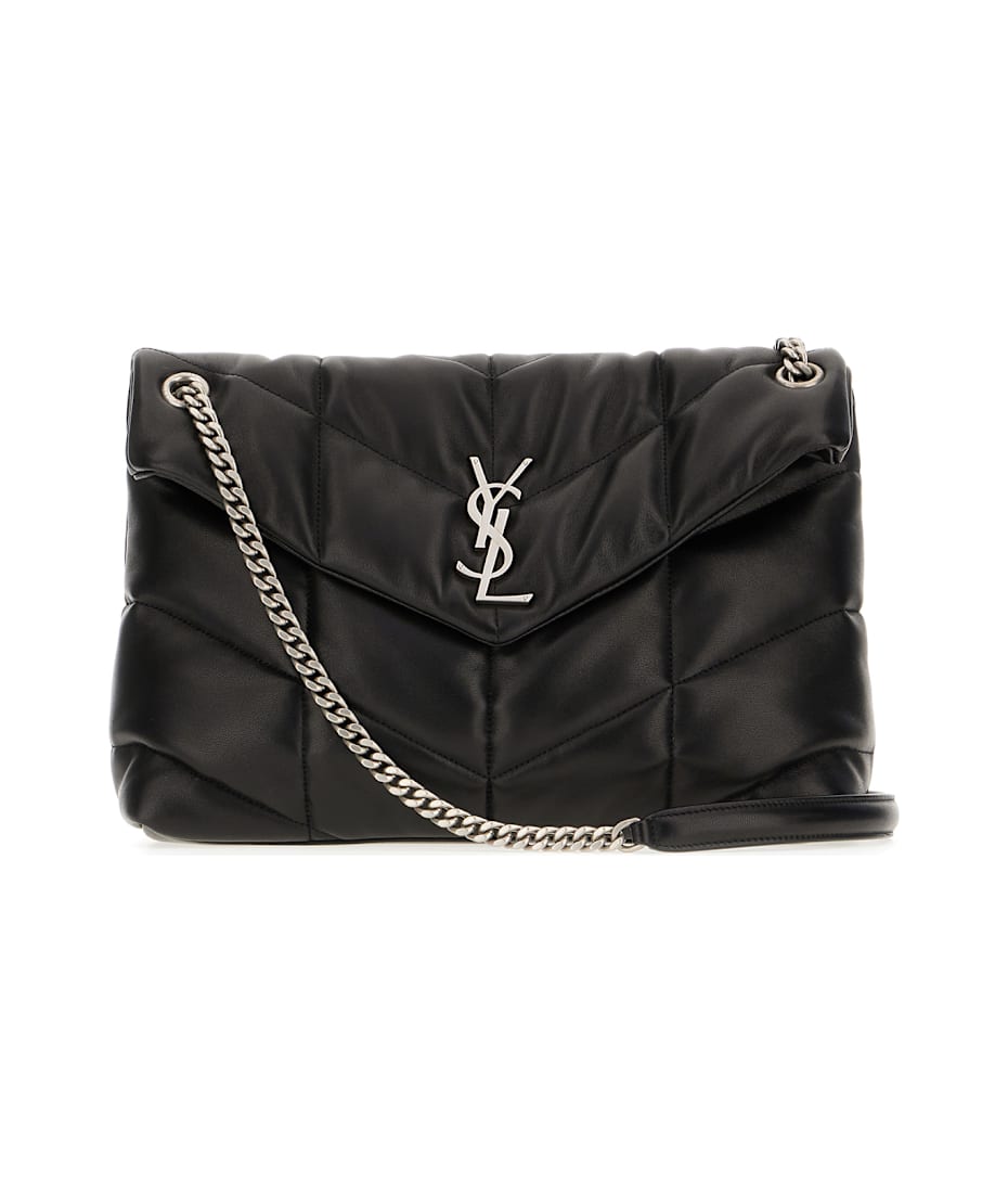 ショルダーバッグ・ポシェット SAINT LAURENT BLACK NAPPA LEATHER MEDIUM PUFFER SHOULDER BAG Saint Laurent Black Nappa Leather Medium Puffer Shoulder Bag