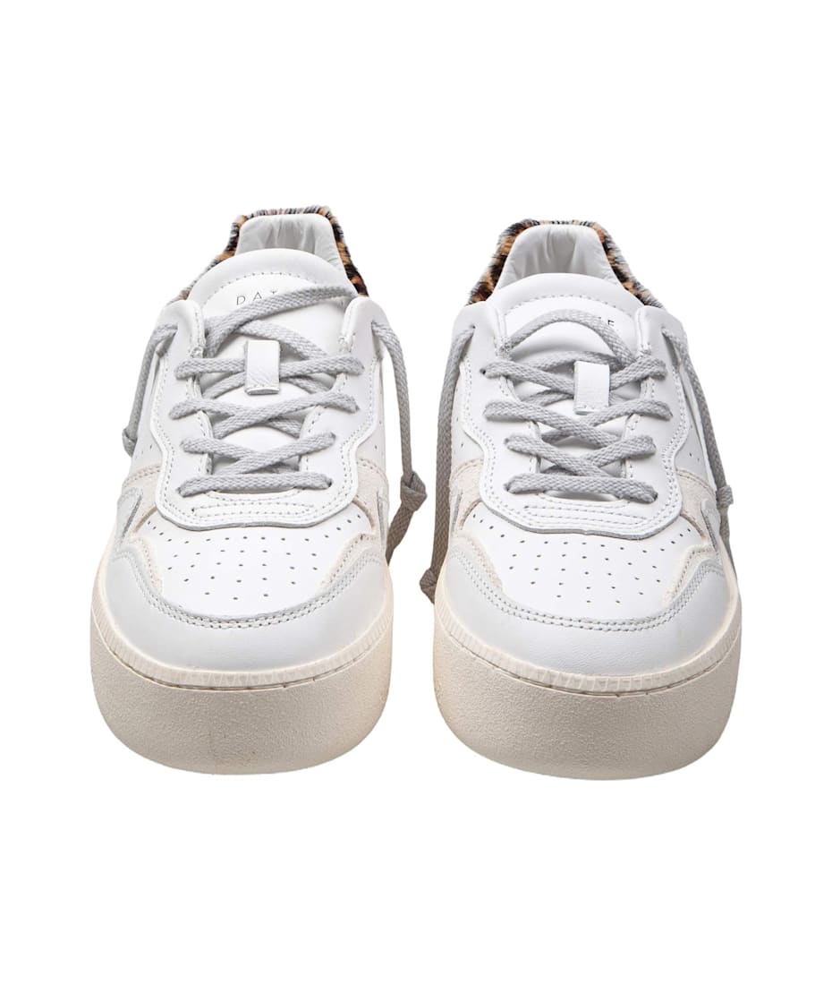 D.A.T.E. Step Leather Sneakers With Spotted Heel | italist
